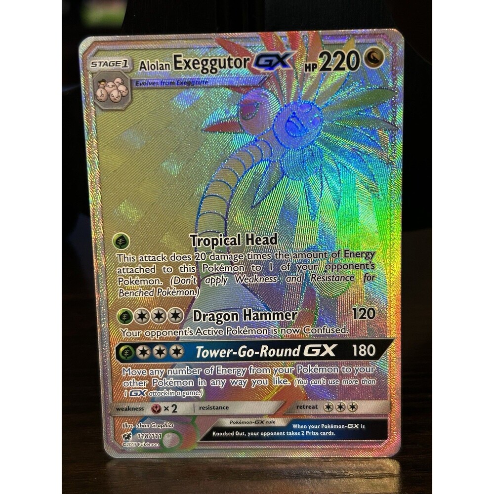 Alolan Exeggutor GX 118/111 Rainbow Secret Rare Crimson Invasion Pokemon NM TCG